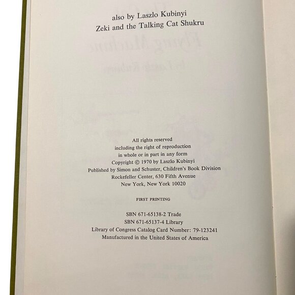 The Cat and the Flying Machine Hardcover Laszlo Kubinyi Middle Grade Fiction - Picture 4 of 7